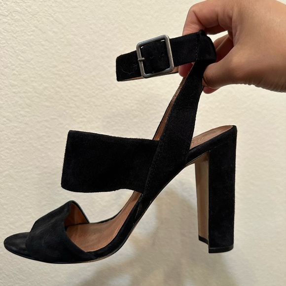 MADEWELL Octavia Black Suede Block Heel Sandal High Heels - Picture 4 of 11